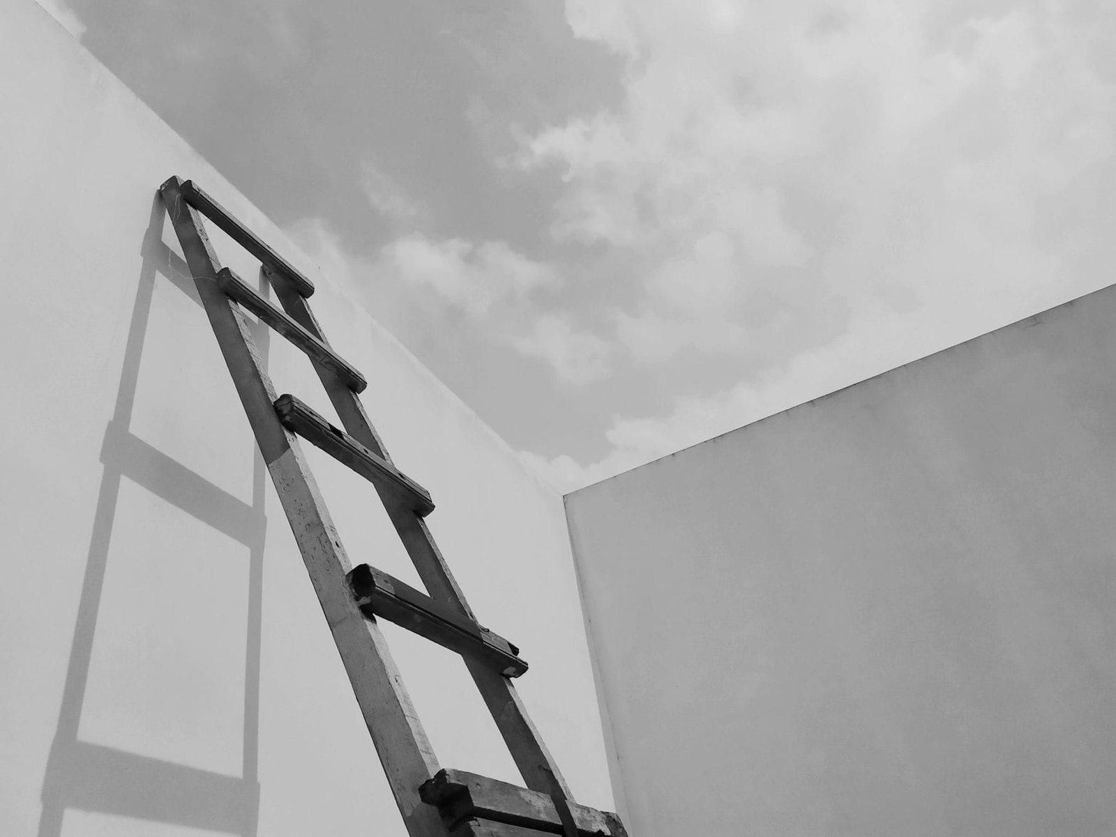 ladder leaning against wall